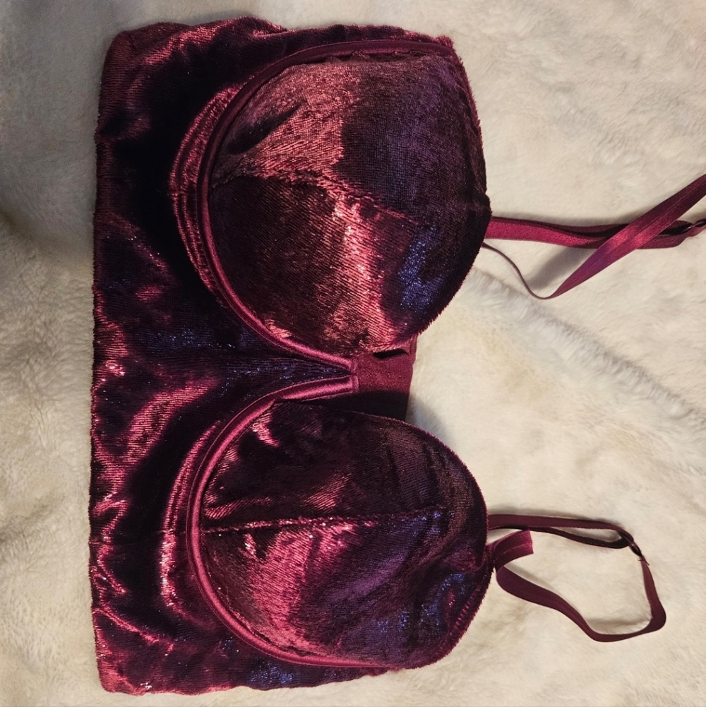 Victoria's Secret Shimmering Burgundy Bralette